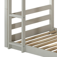 Light Grey Twin Triple Bunk Bed Light Grey Gray Bedroom Wood