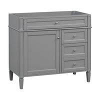 36'' Bathroom Vanity Without Top Sink, Modern Bathroom Storage Cabinet With 2 Drawers And A Tip Out Drawer, Solid Wood Frame Not Include Basin Sink Grey Bathroom Solid Wood Mdf