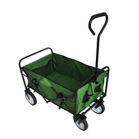 Folding Wagon Garden Shopping Beach Cart Green Grass Green Metal