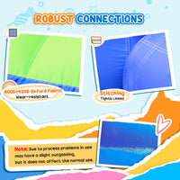 Outsunny 5 In 1 Inflatable Water Slide Kids Bounce House Water Park Jumping Castle Includes Trampoline Slide Water Pool Cannon Climbing Wall With Carry Bag, Repair Patches, 450W Air Blower Colorful Polyester