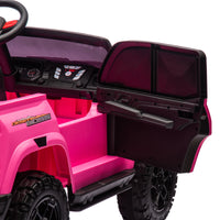 24V10A Two Seater Kids Ride On Electric Pickup, Kids Ride On Toy W Parents Remote Control,4Wd 800W Motors,Two Safety Belts,High Gate Safety Design,Usb,Bluetooth, Speed 2.49 3.73Mph For Kids Aged 3 . Rose Red 50 99 Lbs Polypropylene