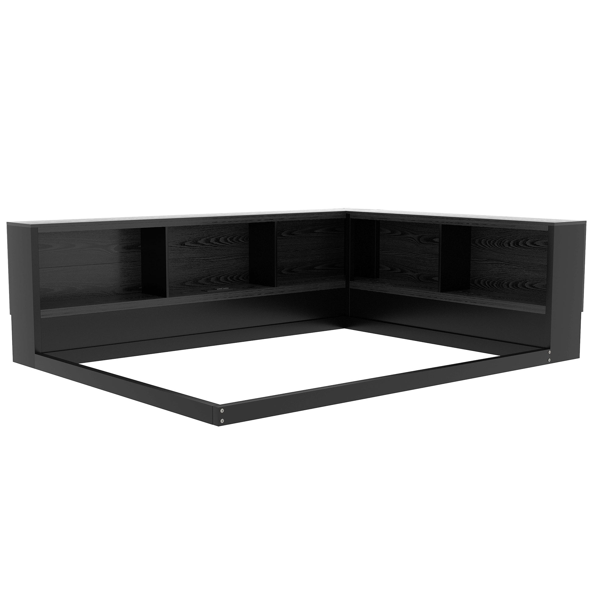 Metal Full Size Daybed With Storage Cabinets And Usb Ports, Black Full Black Metal