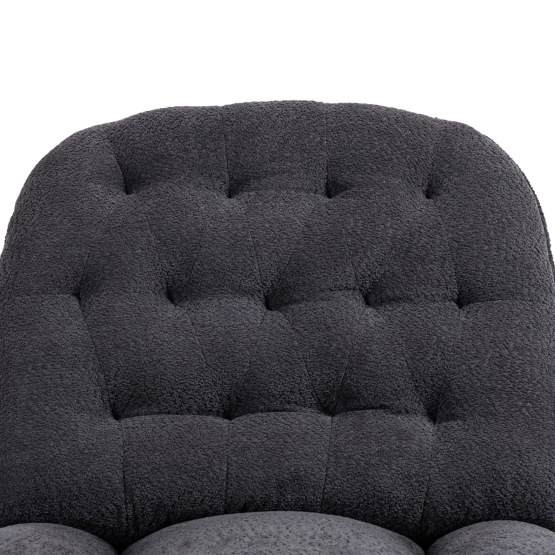 360 Swivel Recliner Adjustable Chair Chenille Glider Swivel Reclining Sofa Chair With Black Metal Round Base Black Black Foam Upholstered