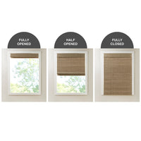 Bamboo Light Filtering Roman Shade 64"L Natural Ash Bamboo