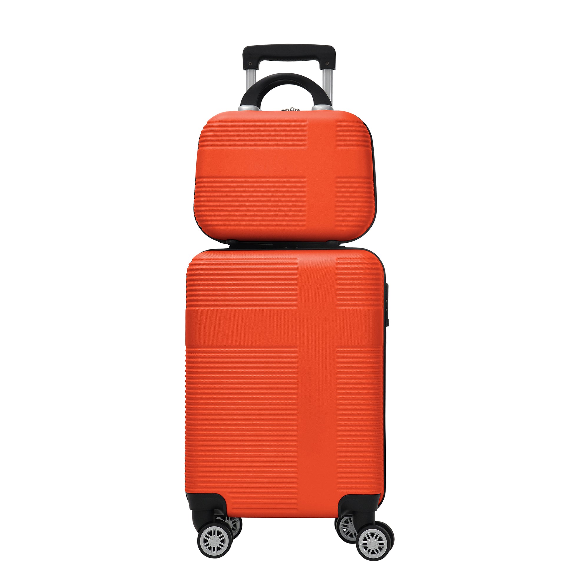 Luggage 4 Piece Set With Spinner Wheels, Hardshell Lightweight Suitcase With Tsa Lock,Checked Luggage,Orange 12 20 24 28In Orange Abs