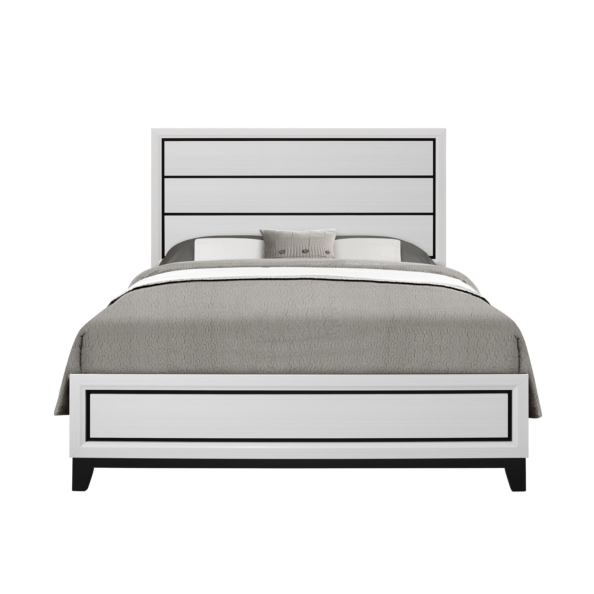 Mirage White Queen Bed White Rubber Wood