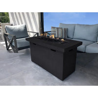 25" H X 42" W Fiber Reinforced Concrete Propane Outdoor Fire Pit Table Charcoal Garden & Outdoor Modern Stone Concrete