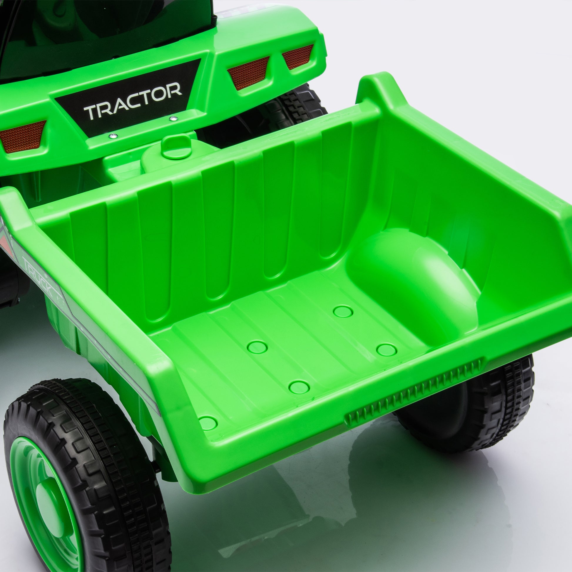 12V Kids Ride On Electric Tractor Black Knight,Kids Ride On Toy.2Wd,Non Skid Tires, Steering Wheel, Foot Pedal,With Removable Storage Tug,Light,Bluetooth,Music,Mp3,Usb,Power Display For Kids Aged 3 . Green 50 99 Lbs Polypropylene