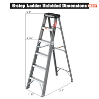 6 Fibreglass Step Ladder 250Lbs Grey Fiberglass