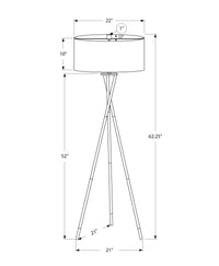 Lighting, 62"H, Floor Lamp, Nickel Metal, Grey Shade, Contemporary Silver Metal