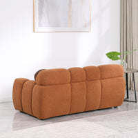 64.98 Length ,35.83" Deepth ,Human Body Structure For Usa People, Marshmallow Sofa,Boucle Sofa ,2 Seater, Light Brown Boucle Light Brown Light Brown Wood Primary Living Space Medium Soft Split Back