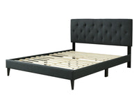 King Sized Channel Bed In A Box W Usb Black Upholstered