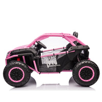 24V Two Seater Kids Ride On Utv W Parents Control,20In Seat Width,400W Super High Power,Four Wheel Suspension,Bluetooth,Mp3,Usb,Led Light,Horn,Rear Storage Space,Speeds 3.73 4.97Mph For Kids Aged 3 . Pink 100 149 Lbs Polypropylene