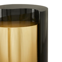 Modern & Contemporary Style End Table Made With Iron Sheet Frame In Black & Gold Black Gold Primary Living Space Modern Glossy Round Coffee & End Tables Iron Iron