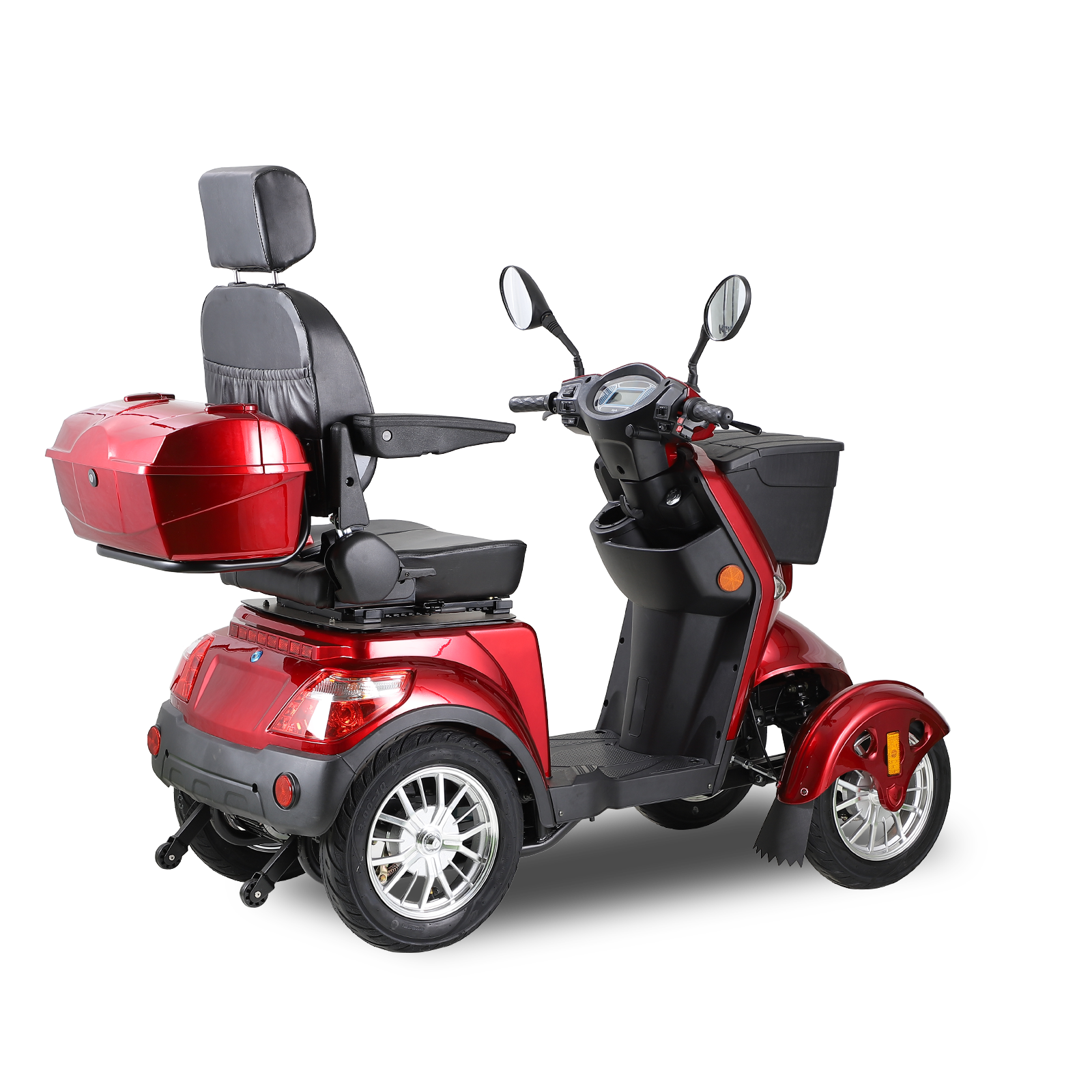 Xl3D4L Electric Mobility Recreational Travel Scooter For Adults,Mobility Scooters For Seniors, 4 Wheel Powered Mobility Scooters Red Abs Pc Abs Pc