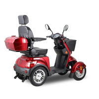 Xl3D4L Electric Mobility Recreational Travel Scooter For Adults,Mobility Scooters For Seniors, 4 Wheel Powered Mobility Scooters Red Abs Pc Abs Pc