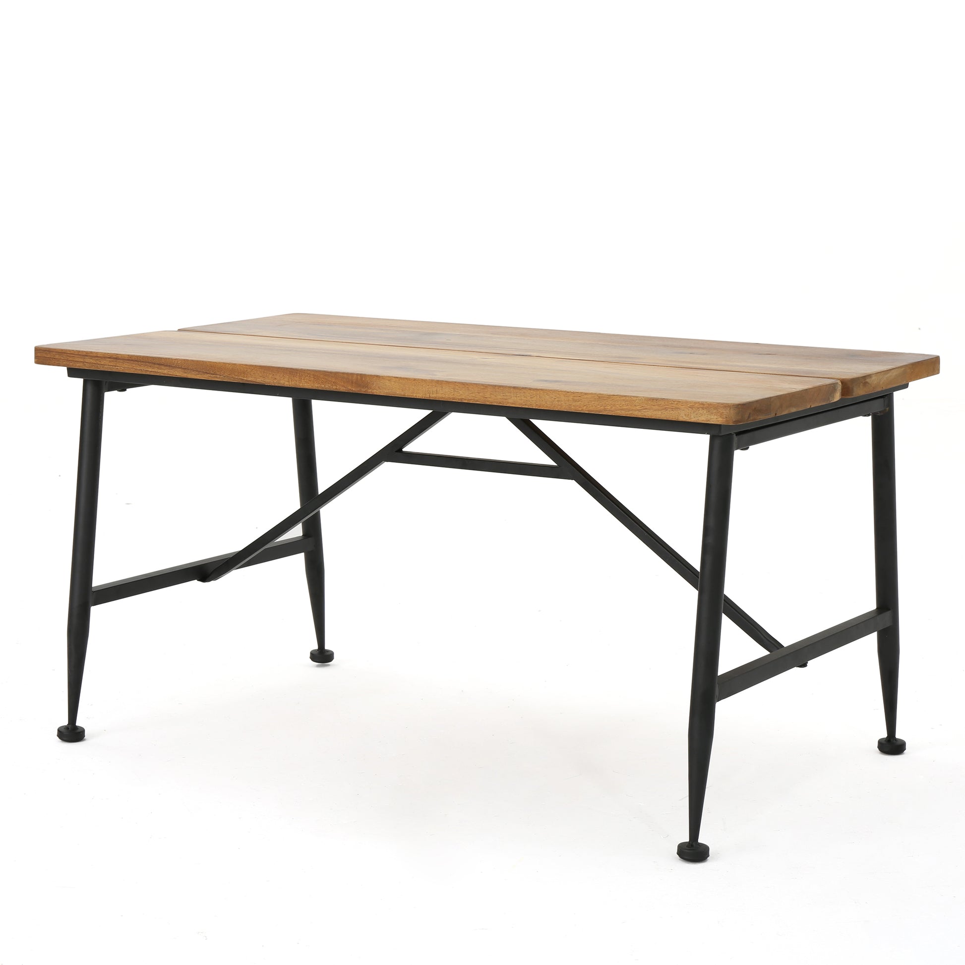 Ocala Industrial Wood Metal Coffee Table Black Acacia Wood