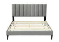 King Sized Channel Bed In A Box W Usb Gray Upholstered