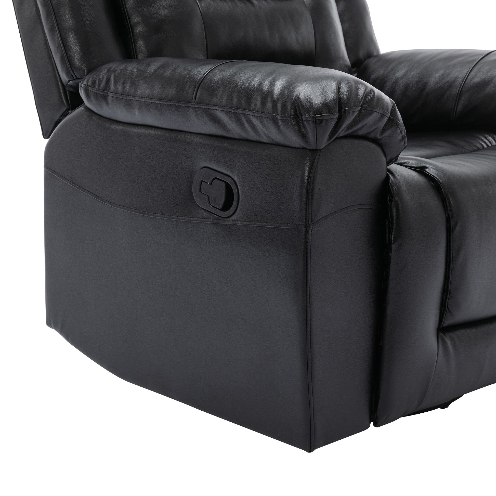 360 Swivel And Rocking Home Theater Recliner Manual Recliner Chair With Wide Armrest For Living Room,Bedroom, Black Old Sku:Pp302953Aab Black Foam Pu