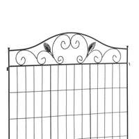 Outsunny Garden Decorative Fence Panel, 4 Pack, 44 X 36 Inch, Linear Length 12 Feet, Steel Border Folding Fence For Garden Landscaping Black Steel