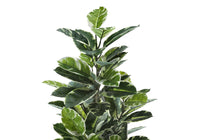 Artificial Plant, 52" Tall, Rubber Tree, Indoor, Faux, Fake, Floor, Greenery, Potted, Real Touch, Decorative, Green Leaves, Black Pot Green Foam Plastic