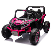 24V Two Seater Kids Ride On Utv W Parents Remote Control,Four Wheel Suspension,Slow Start,Large Wheel Design,Anti Collision Bar,Storage Space,Music,Usb,Bluetooth,Volume Control,Led Lights For Kids 3