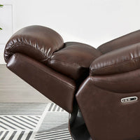 Springdale Power Headrest Zero Gravity Reclining Loveseat Chestnut Memory Foam Genuine Leather