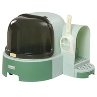 Pawhut Cat Litter Box With Lid, Covered Litter Box, Easy To Clean & Open Including Openable Front Cover, Litter Scoop, Green Green Plastic