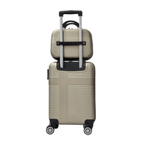 Luggage 4 Piece Set With Spinner Wheels, Hardshell Lightweight Suitcase With Tsa Lock,Checked Luggage,Champagne 12 20 24 28In Champagne Abs