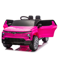 24V Kids Ride On Car W Parents Control,Licensed Chevrolet Silverado,Four Wheel Suspension,Led Lights,Bluetooth,Music,Usb,Mp3,Power Display,Speeds 2.49 3.73Mph For Kids Aged 2 5. Pink 50 99 Lbs