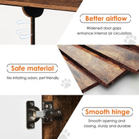 Cat Litter Box Enclosure For 2 Cats, Double Hidden Litter Box Furniture Large Cat Washroom, Indoor Cat House Cabinet Tv Stand End Table, White Vintage White Vintage Particle Board