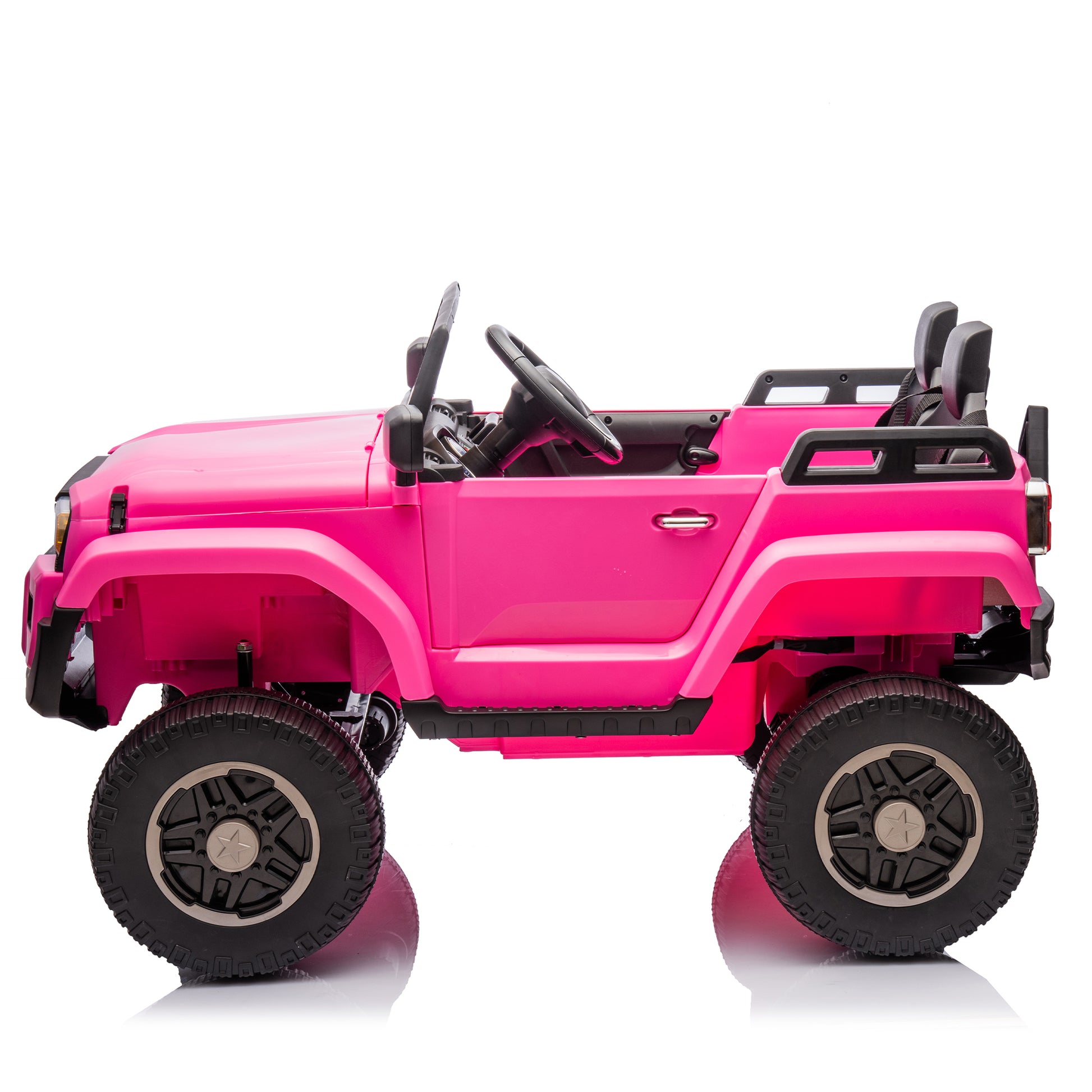 24V Two Seater Kids Ride On Car W Parents Remote Control, Licensed Toyota Lc250,220W Motors,With Shovel,Three Point Seat Belt,Slow Start,Speed Adjustment,Bluetooth,Music For Kids Aged 3 . Pink Polypropylene