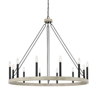12 Light Candle Style Steel Dimmable Wagon Wheel Chandelier Ul Certified Black,Oak Ceiling Lights Steel Metal