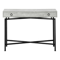 Accent Table, Console, Entryway, Narrow, Sofa, Storage Drawer, Living Room, Bedroom, Grey Laminate, Black Metal, Contemporary, Modern Grey Particle Board