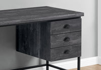 Computer Desk, Home Office, Laptop, Storage Drawers, 55"L, Work, Black Laminate, Black Metal, Contemporary, Modern Black Particle Board