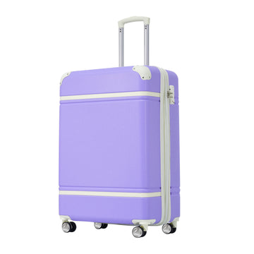 20 In Luggage 1 Piece With Tsa Locklightweight Suitcase Spinner Wheels,Carry On Vintage Luggage,Purple Purple Abs