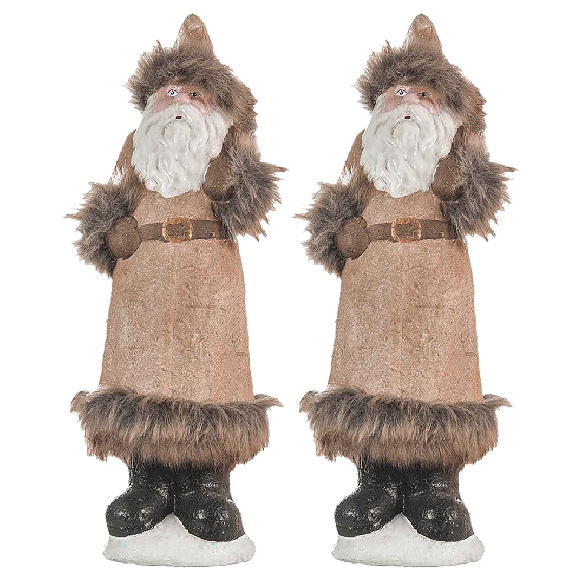 2Pcs Christmas Gnomes Decorations, Christmas Table Home Ornaments For Holiday Party Gifts Beige White Ceramic