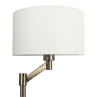 Horizon Brushed Nickel Table Lamp With On Off Switch Curved Metal Base Linen Shade Silver,White Table&Floor Lamps Linen,Metal