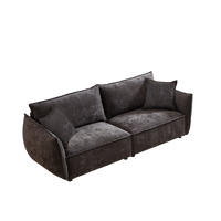 3 Seater 3 Seater Combo Sofa Modern Living Room Sofa, Linen Fabric Sofa, Wooden Frame With 4 Pillows, Apartment Sofa Furniture Black Chenille Wood Primary Living Space Pine Foam Fabric 6 Seat