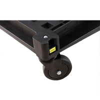 Folding Service Cart With Wheels Double Decker, Shopping, Library, Office Warehouse Moving Carts Black Blue Plastic