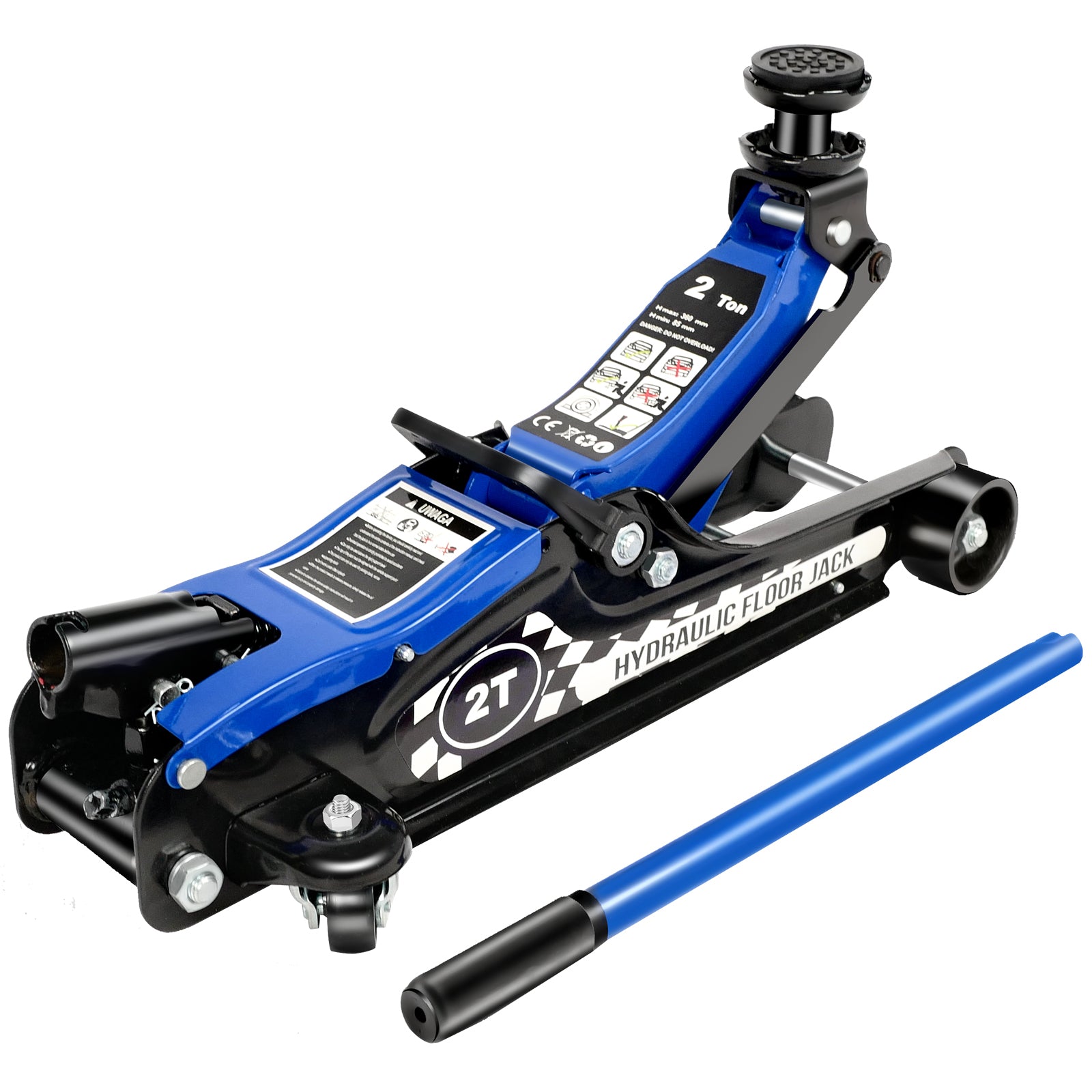 Floor Jack,2Ton 4400Lbs Low Profile Floor Jack,Hydraulic Floor Jack Lifting Range 85Mm 3.35" 360Mm 14.17",Blue Blue Steel