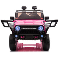 24V Two Seater Kids Ride On Truck Car W Parents Control,200W*2,Seat Width 20.28In,Four Wheel Suspension,Led Lights,Music,Mp3,Bluetooth,Two Independent Seat Belts,Suitable For Off Road For Kids Aged