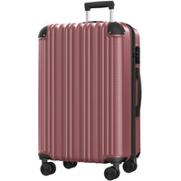 3 Piece Luggage Set With Tsa Lock& Double Spinner Wheels, Expandable For Large Storage Rose Gold Abs