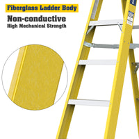 6 Fibreglass Step Ladder Series 300Lbs Yellow Fiberglass