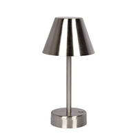 Elegance Rechargeable Led Table Lamp Brushed Nickel Led Touch Switch Brushed Nickel,Silver Table&Floor Lamps Metal