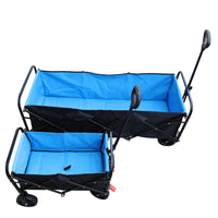 Big Large Capacity Folding Cart Extra Long Extender Wagon Cart Folding Wagon Garden Shopping Beach Cart Black Blue Black Garden & Outdoor Steel