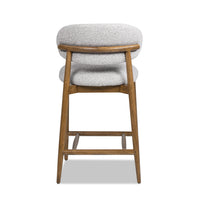 Locke 26.5" Modern Upholstered Counter Stool With Wood Frame, Salt & Pepper Boucle Gray Foam Boucle