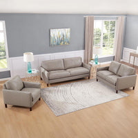 Yorkdale Leather Loveseat Stone Gray Down Filling Genuine Leather