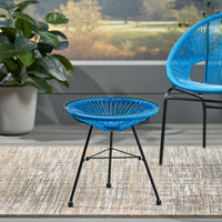 Nusa Side Table Blue Tempered Glass