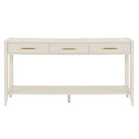 High Quality Entryway Console Table With Vertical Stripe Drawers, Long Legs,Suitable For Entryway, Hallway, Living Room, Foyer, Corridor White Primary Living Space American Design Mdf